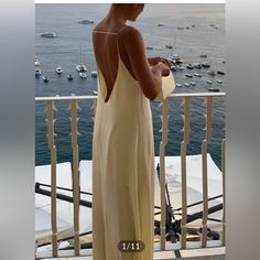 Size Xs Italian Summer Outfits, Cream Maxi Dress, Backless Long Dress, European Summer Outfits, Suspenders For Women, Satin Dress Long, Cami Maxi Dress, Italy Outfits, Spaghetti Strap Maxi Dress