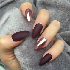 Matte Maroon Nails, Matte Gel Nails, Nails Maroon, Ongles Gel Violet, Ongles Gel French, Gel Nails Long, Maroon Nails, Toe Nail Color, Matte Black Nails