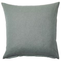 a grey pillow on a white background