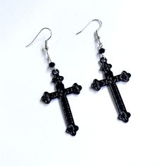 Knights Templar Commandery Earrings - Black Cross Pendant - Bricks Masons Black Cross Earrings, Inner Warrior, Black Cross, Cross Earrings, Black Earrings, Knights, Cross Pendant, Sleek, Collage