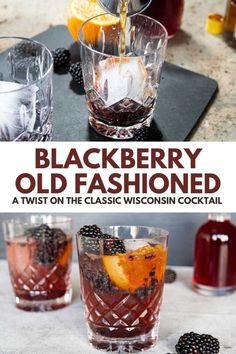 Blackberry Old Fashioned, Blackberry Old Fashioned Cocktail, Speakeasy Drinks, Blackberry Simple Syrup, Old Fashion Drink Recipe, Brandy Drink, Blackberry Whiskey, Brandy Recipe