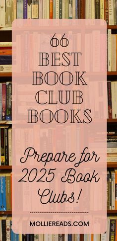 bookshelf with the words prepare for 25 book clubs on top and below it