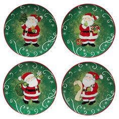 37300SET4 Holiday/Christmas/Christmas Tableware and Serveware Santa Desserts, Magic Santa, Holiday Stories, International Holidays, Susan Winget, Santa Mugs, Jolly Santa, Dessert Salads, The Magic Of Christmas