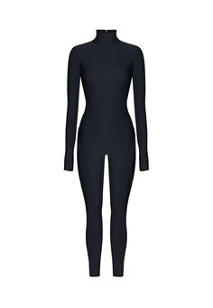 A turtleneck monosuit, long sleeves with thumb holes, smart restroom zippers Black Full Bodysuit, Catsuit Bodysuit, Full Bodysuit, High Neck Bodysuit, Pointelle Sweater, Bodysuit Designs, Full Body Suit, Oversized Crewneck, Total Black