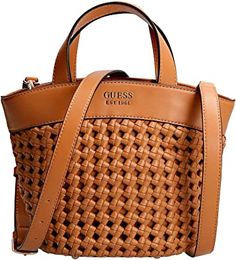 Beach vibes Guess Handbags, Mini Tote Bag, Mcm Logo, Beach Vibes, Mini Tote, Women Accessories Bags, Cognac, Bag Accessories, Top Handle Bag