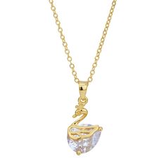 PRICES MAY VARY. Material: Beautifully crafted in Brass (Bronze) metal, 18K Gold plated to avoid easy tarnishing. Measures: 11x23mm Swan Pendant on a 16" chain with 2" extender that can help you to adjust the required length of the necklace Gemstone: White Fine Cubic Zirconia stone (synthetic, non-treated). Safe: Hypoallergenic due to being completely Nickel-free, Lead-free & Cadmium-free.; PACKAGED: Every Vanbelle product arrives beautifully to you in a Vanbelle signature gift box made out of F Gold Necklace Zales, Swan Pendant, Swan Necklace, Mermaid Pendant, Bronze Metal, Necklace Gemstone, Gold Plated Jewelry, Pendant Jewelry, Womens Jewelry Necklace