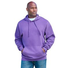 Kingsize Men's Big & Tall Fleece Pullover Hoodie .Relax in style, with our best selling fleece pullover hoodie. This sweatshirt is breathable and lightweight yet still keeps you warm. Roomy big & tall fitRibbed knit waist and cuffsFront pouch pocketDrawstring at hoodCotton/polyesterBig abt. 32"; Tall abt. 34"Machine washImported . About the brand: KingSize has been dedicated to the style and comfort of the big & tall man since 1920. We design our clothes and accessories from the ground-up, to meet the daily demands of our customer; putting his needs, concerns, and ease of use above all else. We are proud to call ourselves the one and only Big & Tall Experts. Size: Tall - 7XL.  Color: Purple.  Gender: male.  Age Group: adult. Flannel Shirt Dress, Tall Man, Mens Scrubs, Tall Hoodies, Big Clothes, Thermal Shirt, Big And Tall Outfits, The One And Only, Chambray Shirt