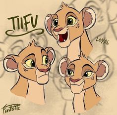 the lion cubs have different expressions for each child's face, and their name is tifu