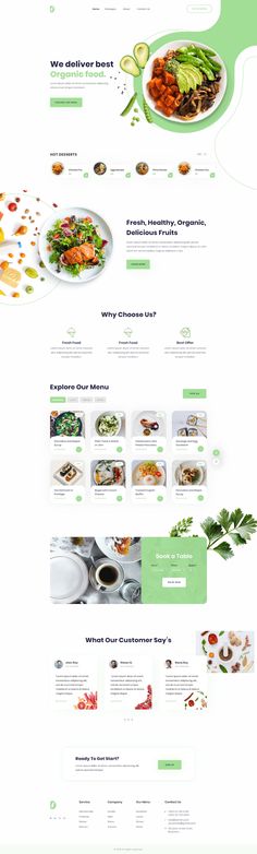 the website design is designed to look like it has many different food items on it