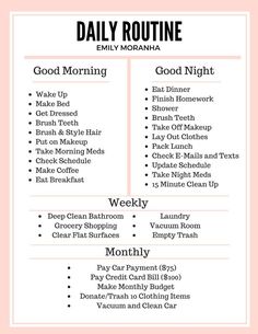 College Routine, Morning Routine School, Healthy Morning Routine, Life Routines, Self Care Activities, Good Habits, Night Routine