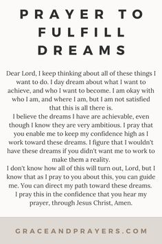 a prayer card with an image of the words prayer to fulfill dreams in black and white