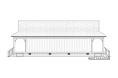 the elevation plan for a small house with porches and an attached verard area