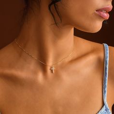 14K Gold Cross Necklace, Box Chain Cross Necklace, Religious Jewelry, Dainty Necklace, Gift for Her, Christmas Gift DETAILS: ♥ All of our products are handmade. ♥ All your orders are shipped in a minimalist gift box. ♥ We use High Quality 925K Sterling Silver  ♥ 14K Gold Filled and Rose Gold Filled (0.5micron) in all of our products. ♥ This love minimalist cross necklace will accompany your sparkle and will be a very special gift on special occasions such as mother's day, birthday, graduations, Minimalist Gold Jewelry With Gift Box, Minimalist Cross Pendant Jewelry Gift, Simple Cross Jewelry For Gifts, Minimalist Clavicle Chain Jewelry For Birthday Gift, Minimalist Clavicle Chain Jewelry As Birthday Gift, Minimalist Charm Necklaces, Simple Clavicle Chain Jewelry For Gifts, Simple Clavicle Chain Jewelry As Gift, Mother's Day Gift Cross Charm Necklace