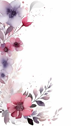 an artistic floral background with pink and purple flowers