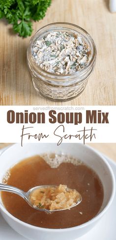 onion soup mix in a bowl with spoon