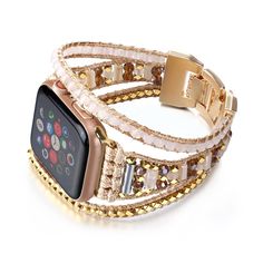 PRICES MAY VARY. 💯Compatibility: Leather wrap apple watch band bracelet 38mm/40mm/41mm 42mm/44mm/45mm/49mm for women and men, compatible with apple watch strap iwatch band Series 9/8/7/6/5/4/3/2/1/SE Ultra 2, Nike, Hermes, Edition, etc. 💯Adjustable Size: Multilayer Beaded apple watch band suitable for wrist SIZE 14-20cm / 5.5-7.9 inch. Iwatch band has three removable clasps that allow you to adjust the strap size according to your wrist, making it easy to remove and assemble without tools 💯Th Apple Watch Arm Candy, Apple Watch Bracelet Band, Apple Watch Bracelets, Watch Band Bracelet, Band Bracelet, Apple Watch Strap, Apple Watch Band, Apple Watch Series, Leather Wraps