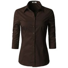 Doublju Women's 3/4 Sleeve Slim Fit Button Down Dress Shirt with Plus Size FEEL SUPER COMFY Doublju Women's Casual and Stylish Button Down Shirt is high quality! SUPERIOR QUALITY FABRIC and Soft, comfortable and stylish specializing in the design. This Premium Plus Size Button Down Dress Shirt is comfortable to wear and trendy. VERSATILE Button Down Dress Shirt This Button Down Dress Shirt is made with lightweight and soft material. Simply design Shirts which is basic and stylish. Button Down Dr Business Casual Blouse, Slim Fit Dress Shirts, Button Down Dress Shirt, Fitted Blouses, Yourself Quotes, Basic Long Sleeve, Down Dress, Womens Basic, Button Down Dress