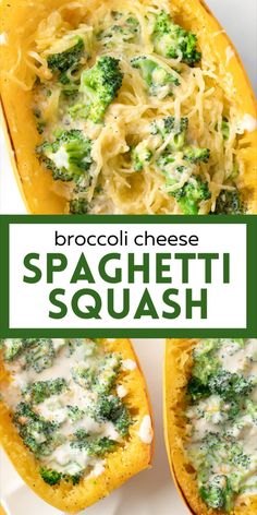 broccoli cheese spaghetti squash is an easy and delicious side dish for any meal