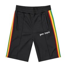 Palm Angels Rainbow Track Short 'Black', Nwt, Size Small, $275 Palm Angels Shorts, Mens Beach Shorts, Track Shorts, Men Beach, Khaki Shorts, Type Of Pants, Nice Shorts, Palm Angels, Long Shorts