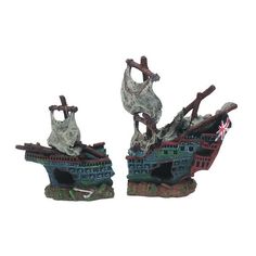 J&K Aquatics Large 2 Piece Pirate Shipwreck Pirate Shipwreck, Nooks And Crannies, Centre Piece, Centre Pieces