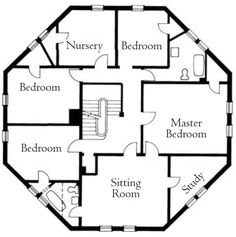 the floor plan for an octagonal house