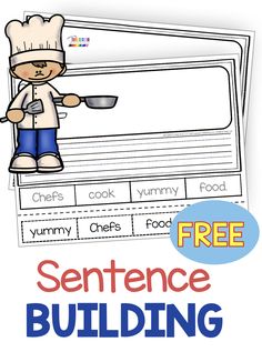 the sentence building worksheet for children to learn how to write and use it