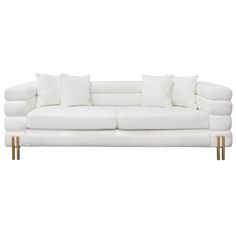 Stainless Steel Sofa White, White Couches, White Sofas, Stainless Steel Legs, Contemporary Sofa, Sofa Sale, Furniture Deals, Decor Furniture, Living Room Seating