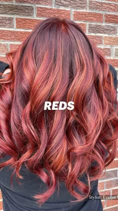 Deep Red Hair Color, Deep Red Hair, Brown Hair Color Shades, Red Balayage Hair, Cherry Hair Colors, Red Hair With Highlights, Red Blonde Hair, Dark Red Hair, Hair Color Auburn