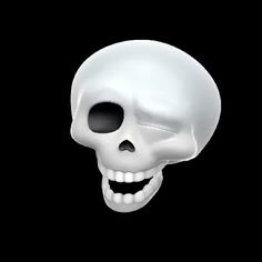 a white skull on a black background with only the lower half of it's face visible