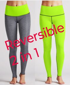 Reversible High Waisted leggings with Neon Lime Green print on one side  and a heather gray with Neon Lime Green waist panel on the reverse side. These  5 panel leggings are constructed of high quality, compression-wicking micropoly/spandex. Duality at its best.  Care instructions : Machine Wash Cold & Hang To Dry 46/38/16 cationic yarn/polyester/spandex 2-Sided fabric; grey on inside , color on the outside  5-Panel construction for fit & versatility Flatlock stitching in black Eco Swimwear, Panel Leggings, High Waist Leggings, Womens Leggings, Green Print, Outfits With Leggings, High Waisted Leggings, Heather Gray, Pittsburgh