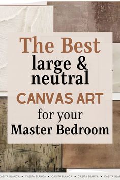 Looking for large wall decor ideas? Check out these large abstract neutral wall art and canvas art ideas for your master bedroom above the bed or for your living room walls too. Decorating Large Bedroom, Large Bedroom Wall