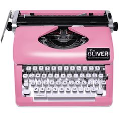 an old fashioned pink typewriter with the word'the oliverr'on it