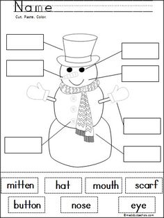 a snowman worksheet with the words name