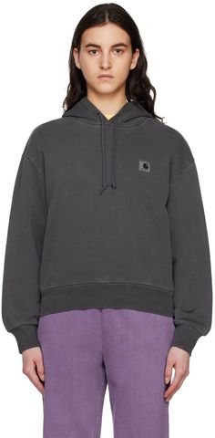 Black Nelson Hoodie by Carhartt Work In Progress on Sale Carhartt Work In Progress, Carhartt Women, French Terry Hoodie, Drawstring Hoodie, Curator Style, Work In Progress, Active Wear For Women, French Terry, Apparel Accessories