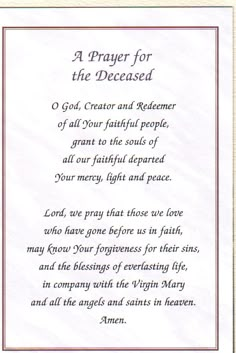 Prayer For The Deceased, Catholic Mass Prayers, Prayer For Deceased, Prayers For The Dead, Prayer Catholic, Novena Prayers, Soli Deo Gloria, Miracle Prayer, Special Prayers