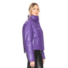 Apparis Purple Jemma Puffer In Large. New With Tags Cheetah Print Coat, Plaid Print Coat, Purple Snake, Leather Puffer Jacket, Winter Puffer Jackets, Plaid Quilt, Outfit Plan, Black Puffer Jacket, Quilted Puffer Jacket