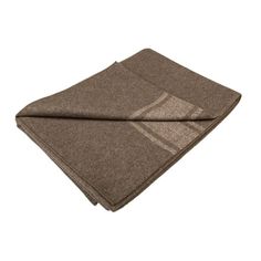 a brown blanket folded on top of a white background