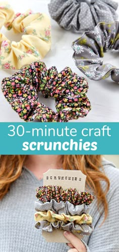 Best Elastic For Scrunchies, Hair Scrunchies Diy, Diy Scrunchie, Diy Gifts Cheap, How To Make Scrunchies, Diy Hair Scrunchies, Handmade Gifts For Friends, Scrunchies Diy, Handmade Gifts Diy