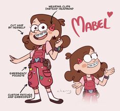 an image of a cartoon character with labels on her chest and the words marel written in