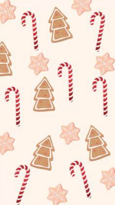 christmas cookies and candy canes on a white background