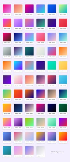 the color palettes are all different colors