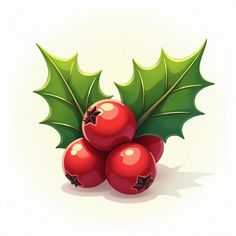 Cute Christmas Icon of Holly Berry Holly Berry Christmas Decor, Christmas Imagines, Christmas Clip Art Free, Christmas Images Clipart, Holly Clipart, Christmas Holly Decorations, Cute Christmas Clipart, Christmas Clipart Free, Holly Leaves And Berries