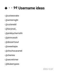 a white background with the words 9 username ideas