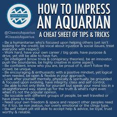 how to impress an aquariann - a great sheet of tips and tricks