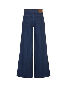 Composition: Cotton/leather/ Luxury Blue Denim Bottoms, Leather Wide Leg Jeans For Work, Wide Leg Leather Jeans For Work, Leather Jeans With Five Pockets For Work, Modern Leather Jeans For Fall, High Waist Leather Jeans For Work, Casual Wide Leg Leather Jeans, Chic Spring Leather Jeans, Chic Leather Jeans For Spring