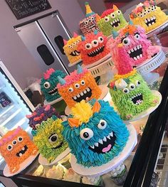 there are many cakes that have been decorated to look like monsters