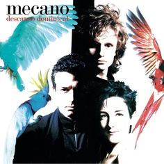 the movie poster for mecano, which features three men and two parrots