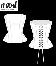 the front and back view of a corset