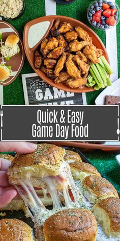 the quick and easy game day food is ready to be eaten