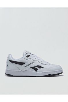 Leather upper with suede accents/Lace-up closure/Terry lining/Rubber outsole Black And White Reebok Shoes, Men’s Reebok Sneakers, Reebok Sneakers, Mens Outfitters, Mens Shoes Sneakers, American Eagle Outfitters, American Eagle, Shoes Sneakers, Leather Upper